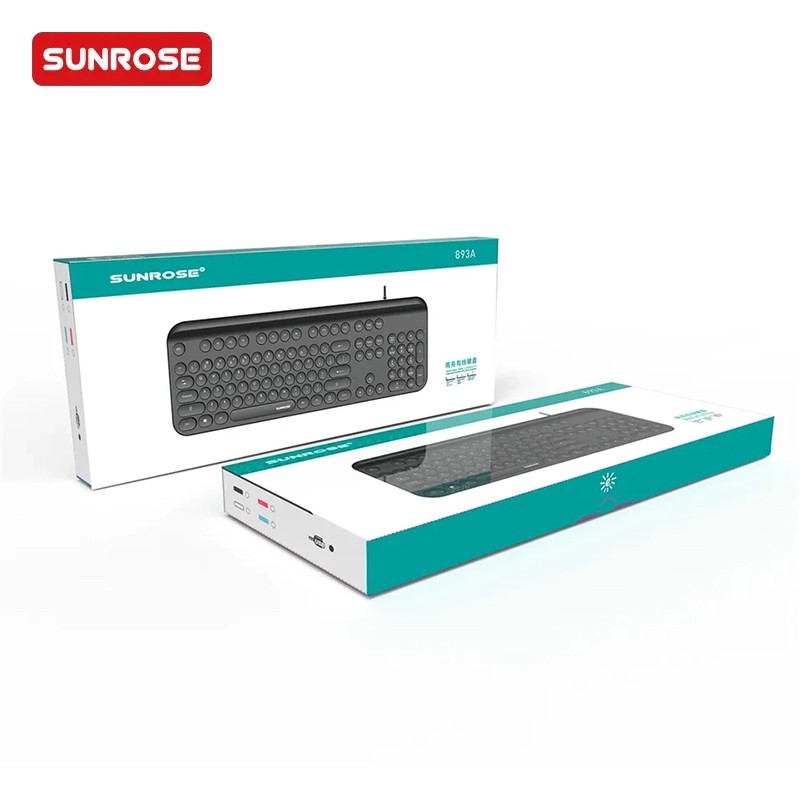 SUNROSE精晟小太阳893A有线办公圆形键帽键盘