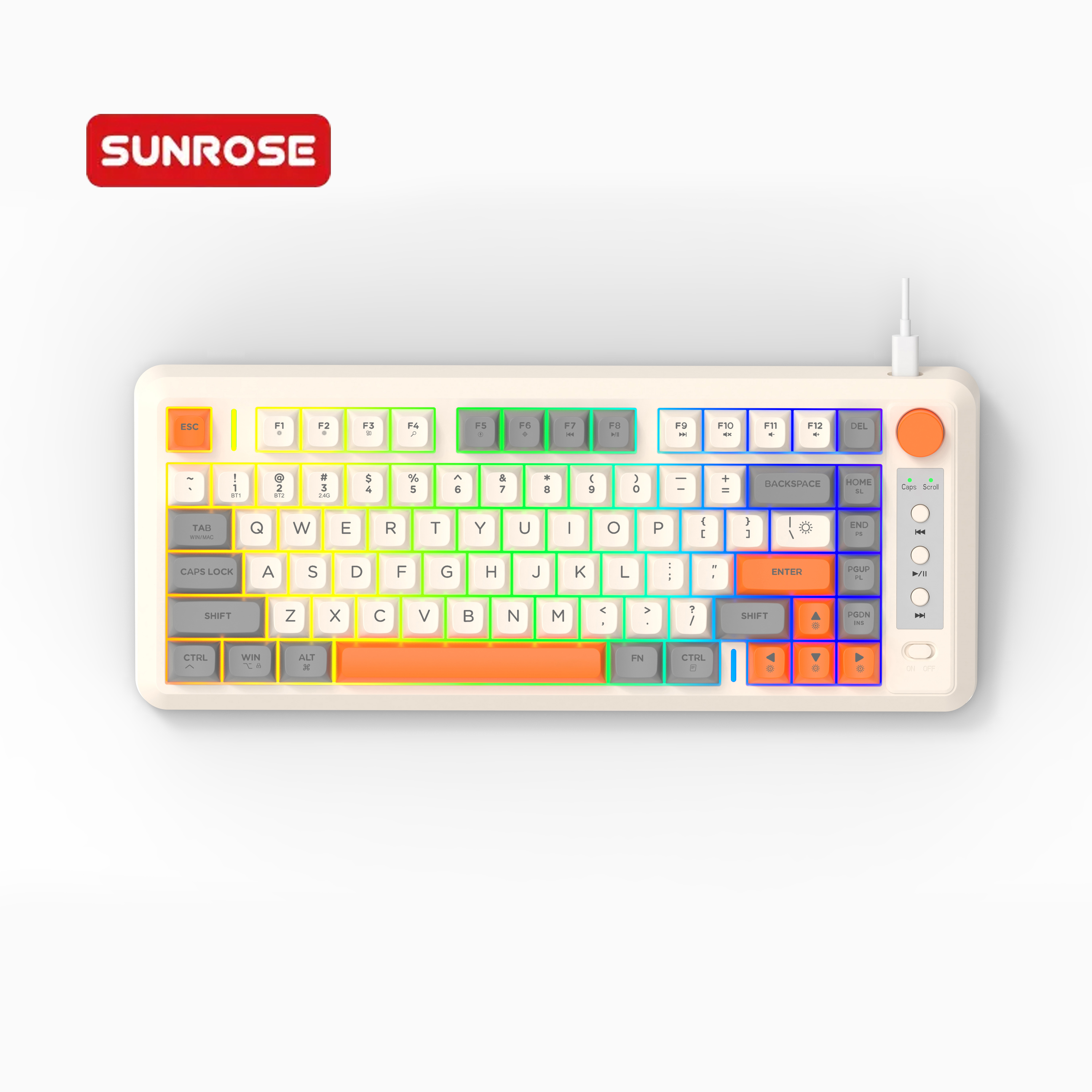 SUNROSE精晟小太阳OKR248双模发光键盘