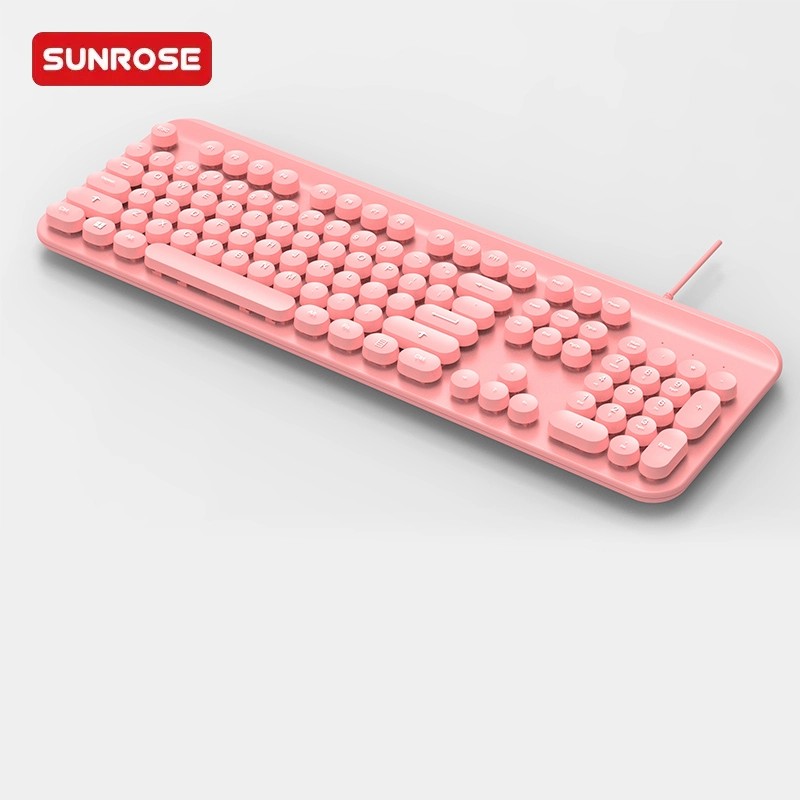 SUNROSE精晟小太阳893A有线办公圆形键帽键盘