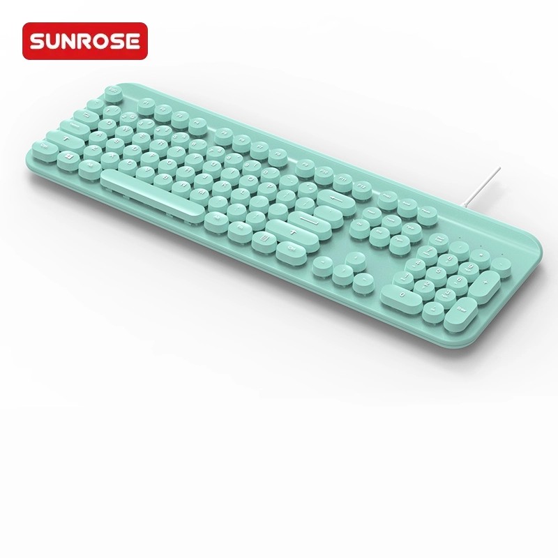 SUNROSE精晟小太阳893A有线办公圆形键帽键盘