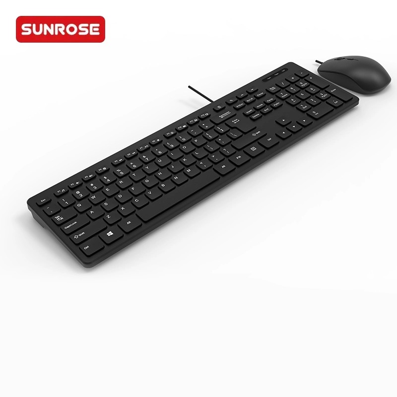SUNROSE精晟小太阳OAK920 办公有线键盘和鼠标套装