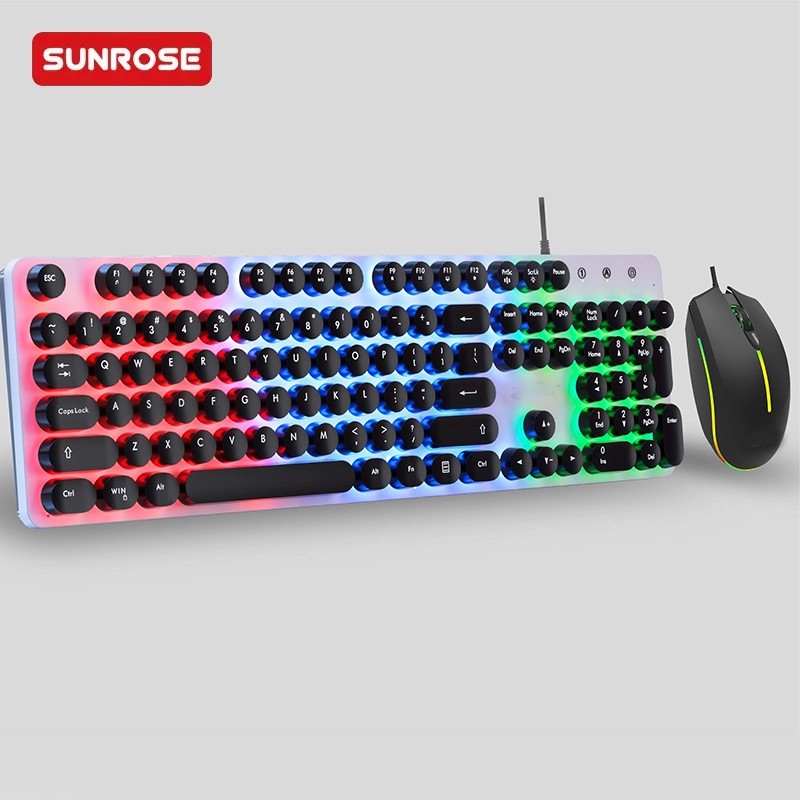 SUNROSE精晟小太阳 OAK030复古游戏键盘和鼠标组合