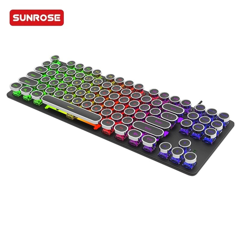 SUNROSE精晟小太阳Q87有线复古键帽机械键盘