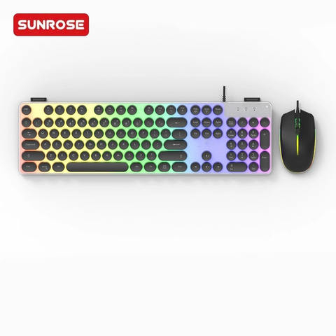 SUNROSE精晟小太阳 OAK030复古游戏键盘和鼠标组合