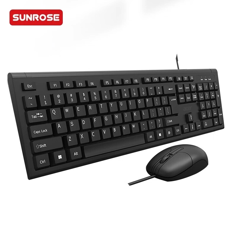 SUNROSE精晟小太阳OAK960有线办公键盘鼠标套装