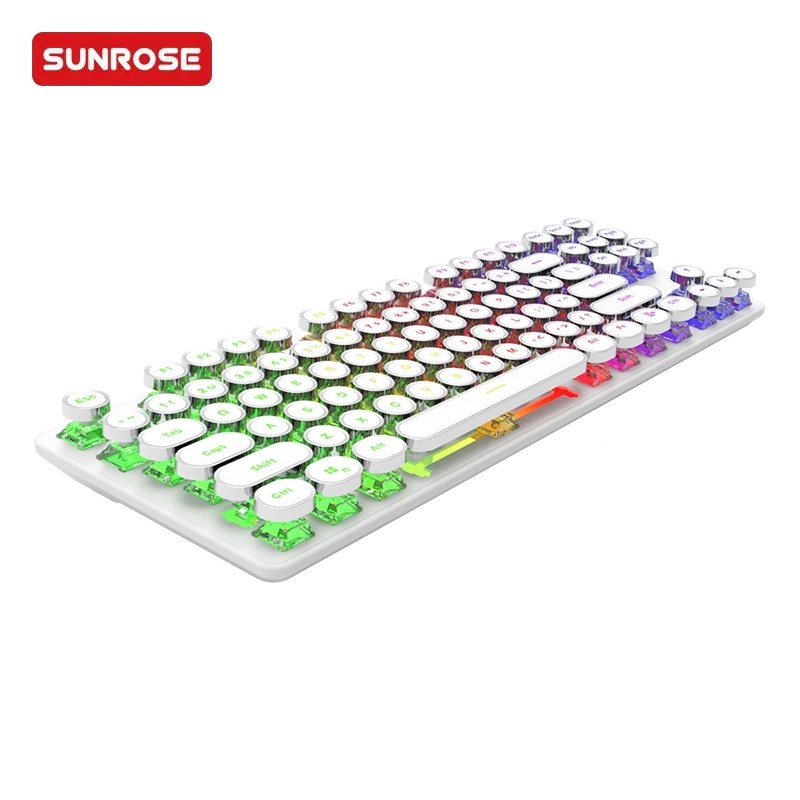 SUNROSE精晟小太阳Q87有线复古键帽机械键盘