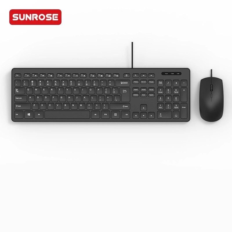 SUNROSE精晟小太阳OAK920 办公有线键盘和鼠标套装