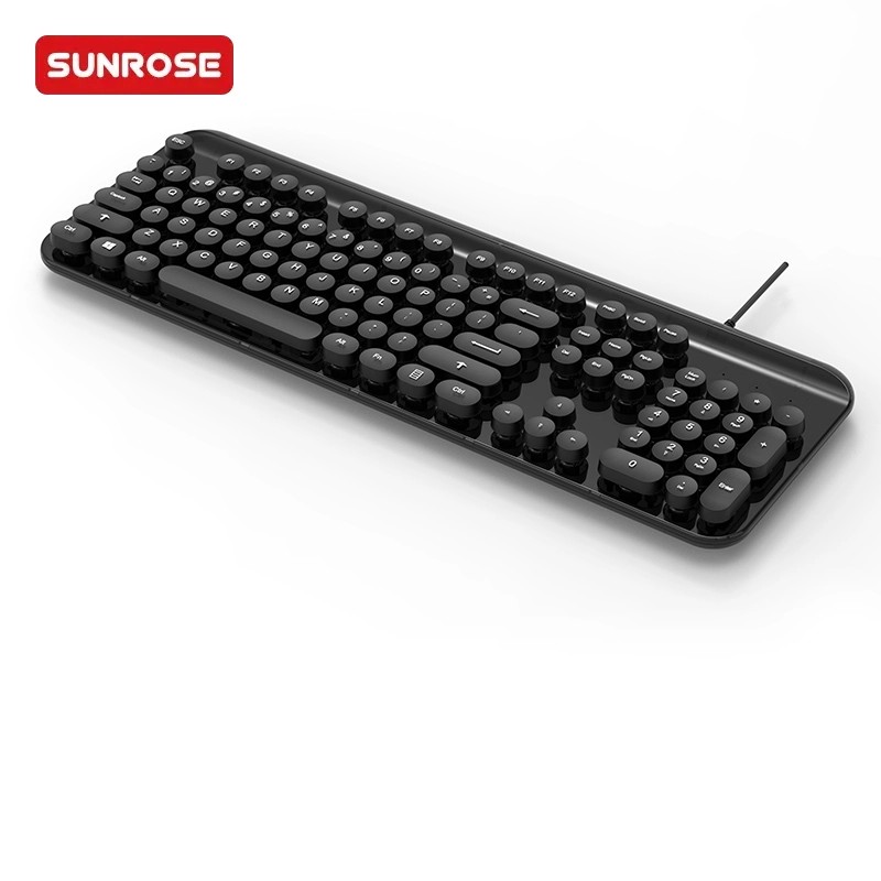 SUNROSE精晟小太阳893A有线办公圆形键帽键盘