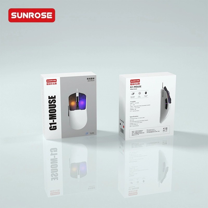 SUNROSE精晟小太阳G1轻量级RGB有线游戏鼠标