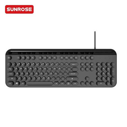 SUNROSE精晟小太阳893A有线办公圆形键帽键盘