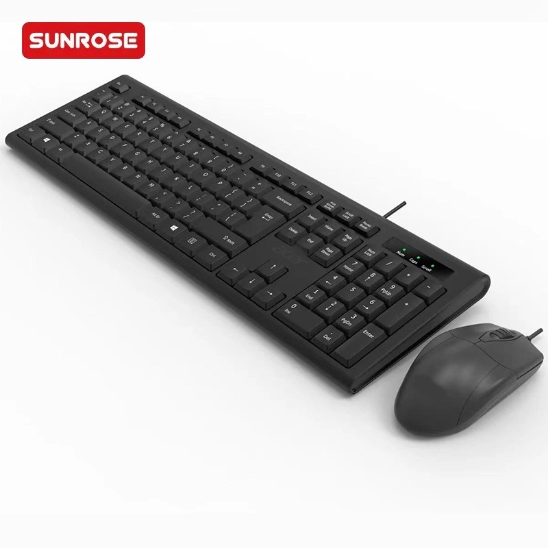 SUNROSE精晟小太阳OAK960有线办公键盘鼠标套装