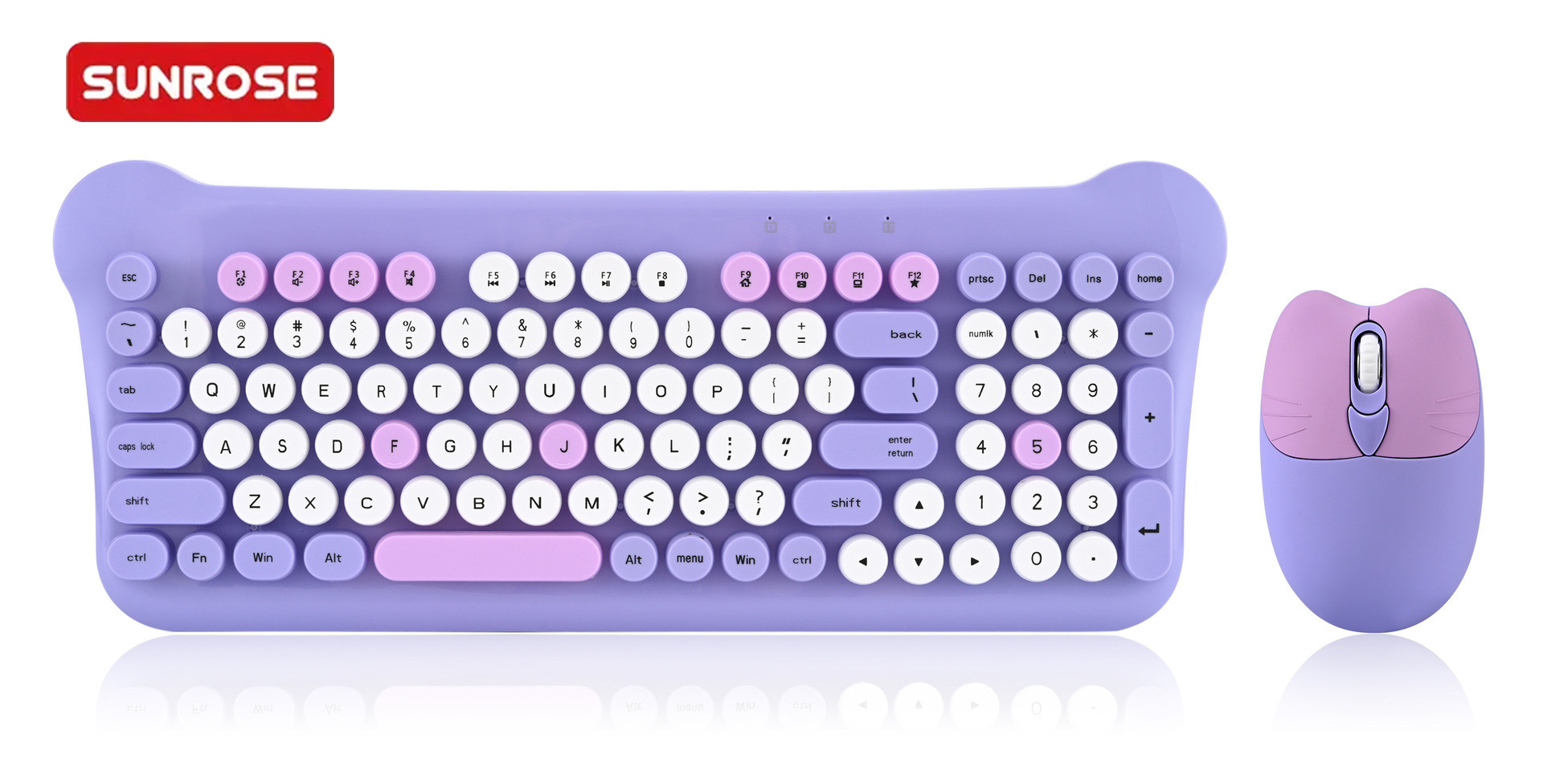 SUNROSE精晟小太阳QT-05可爱无线键盘和鼠标套装 