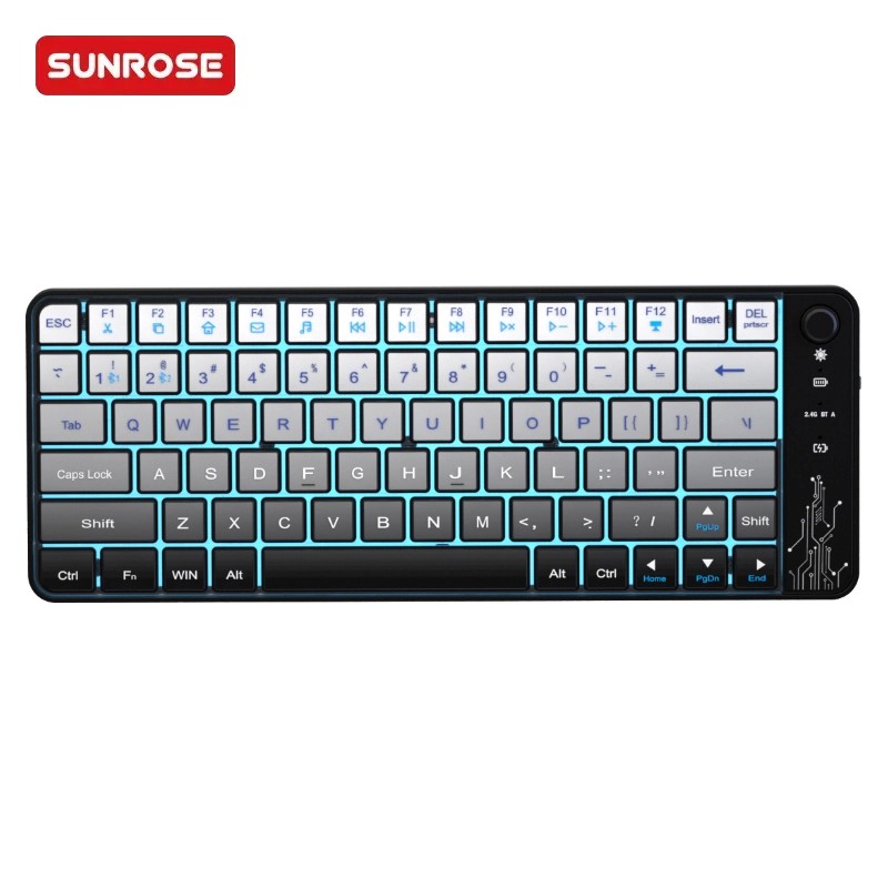 SUNROSE精晟小太阳WK04双模式透明键盘
