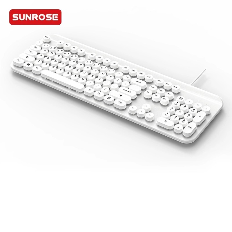 SUNROSE精晟小太阳893A有线办公圆形键帽键盘